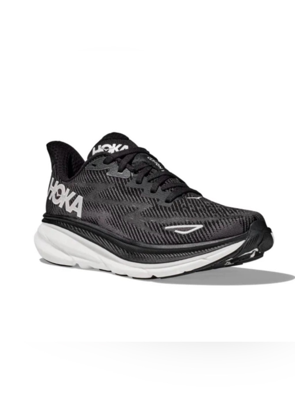 Hoka Clifton 9 Sneakers Black and White Women's Size 8.5 B